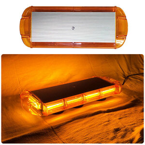 [55x22cm] LED turning light round type [ amber ] yellow color yellow COB chip adoption cigar socket power supply magnet installation road Patrol car 