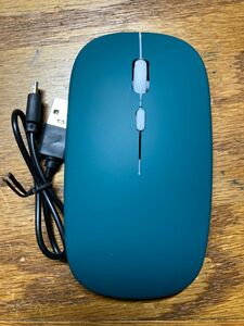 【最安値】 Bluetooth+2.4GHzデュアルモード充電式 薄型 ワイヤレスマウス　ダークグリーン