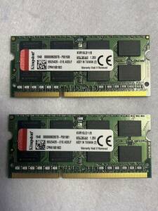 Kingston KVR16LS11/8 99U5428-018.A00LF DDR3-1600 PC3-12800 8GB 2枚 16GB PCメモリ