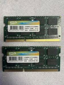 SP SP008GLSTU160N02 DDR3L-1600 PC3-12800 8GB 2枚 16GB PCメモリ