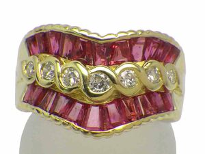 ルビー ダイヤモンドリング K18 8.52g 9号　Jewelry Ruby1.94ct Dia0.24ct Ring