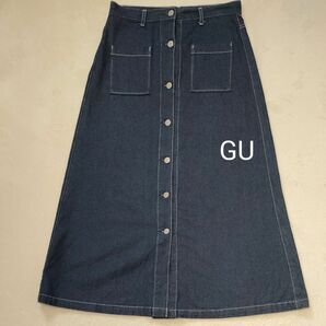 GU　 デニム ロング スカート　XL