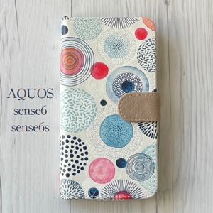 手帳型　スマホケース　AQUOS sense6 大人気　北欧風