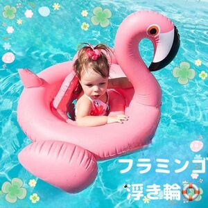 浮き輪　子ども　赤ちゃん　フラミンゴ　海　プール　旅行　ピンク　可愛い　韓国