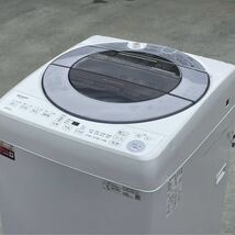 大容量 ! ! ◇シャープ 洗濯機 2021年製 8Kg インバーター搭載 低騒音 高い洗浄力 ESーGV8E 洗浄済み ! !_画像2