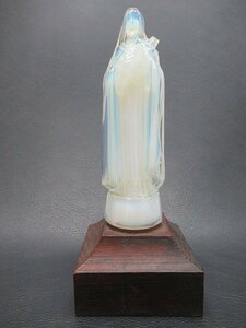 D1170 オパールセントガラス マリア像 聖母像 乳白ガラス 彫刻