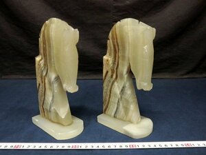 L5156 horse hose 2862g stone made natural stone book end ornament interior 