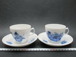 D1130 ロイヤルコペンハーゲン ブルーフラワー プレイン カップ＆ソーサー 2客 ROYAL COPENHAGEN