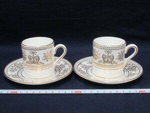 P2129 WEDGWOOD ウェッジウッド ゴールドコロンビア デミタス コーヒーカップ＆ソーサー