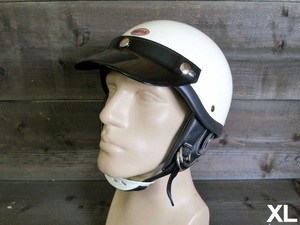 OCEAN BEETLE「SHORTY4 」アイボリー　サイズ：XL　　（装飾用 オーシャンビートル ビンテージ HALF HELMET