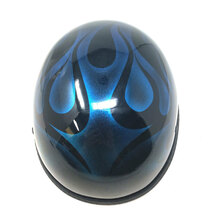 【サイズL】装飾用ハーフヘルメット（イーグル）FLAME-CANDY BLUE フレイム ブルー_画像8