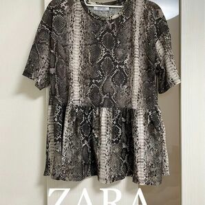 【美品】ZARA トップス　Tシャツ　パイソン