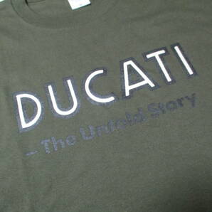 【DUCATI ビンテージロゴ 半袖Tシャツ】希少 ◎●アーミーグリーン 半袖Tシャツ 新品 M寸 検/ドカティ デスモ の画像5