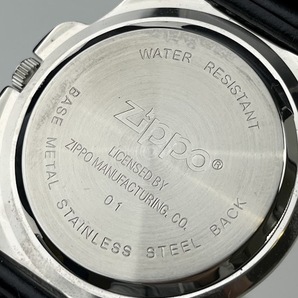 【1円出品】F0525 Zippo ZIPPO ジッポ ジッポー 2WAY TIME COMPASS 時計 QZ クオーツ 時刻 温度計 方位磁石 メンズ腕時計 現状不動品の画像3