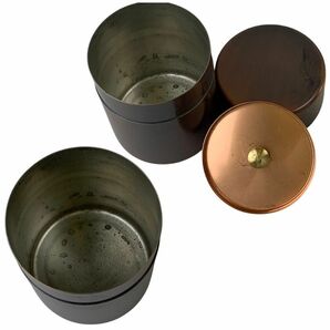 【未使用・1円出品】K2601 純銅 茶器 かたらい 茶道具 茶器揃 煎茶道具 茶筒 急須 建水 茶こぼし 金属工芸 アンティーク 工芸品の画像4