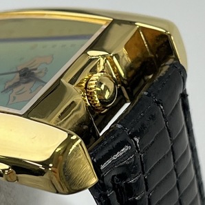【未使用・非売品】F0526 GOLDEN BAT ゴールデンバット 腕時計 クォーツ メンズ時計 ゴールド ブラックベルト コレクション 現状不動品の画像6