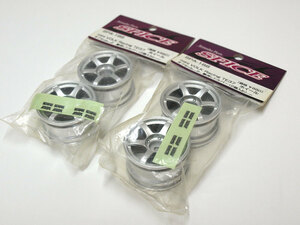 【M1301】SPICE SPA-188 mini VOLK Racing TE37 ホイール オフセット2 艶消しシルバー（2個入り）2セット 新品（RC スパイス ラジコン）