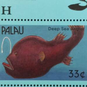 J432 パラオ切手「深海魚6種切手小型シート」未使用の画像3