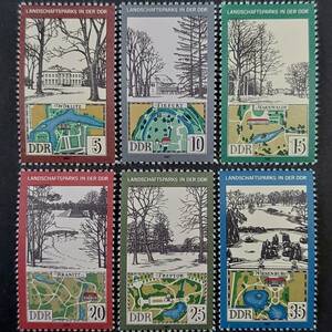 J448 東ドイツ切手「ドイツの景観公園6種完」1981年発行　未使用