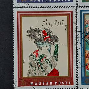J478 ハンガリー切手「浮世絵切手6種セット」1971年発行 消印有りの画像5