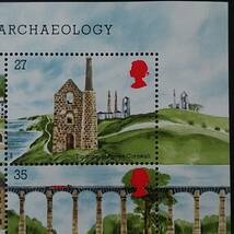 J154 イギリス切手「産業革命の遺産4種(鉄橋、錫工場、紡績工場、水道橋)切手小型シート」1989年発行　未使用_画像3