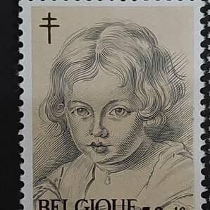 J507 ベルギー切手「バロック期のフランドルの画家『ルーベンスの子供・天使の絵画切手』(結核予防寄付金付き)6種完」1963年発行 未使用の画像2