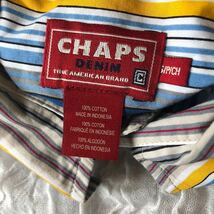 【メンズS】 CHAPS DENIM チャップス　デニム RALPH LAUREN 長袖　ストライプ　アメカジ　古着　シャツ　S　 ★1000_画像5