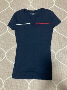 【美品】TOMMY HILFIGER トミーヒルフィガー　半袖　Tシャツ　カットソー　レディース　ネイビー