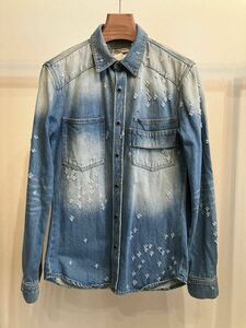  Givenchy te -stroke roi processing Denim shirt 