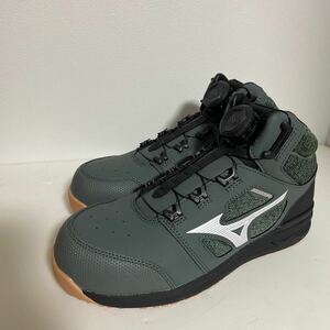 24.5cmMIZUNO F1GA220336 safety shoes almighty LS II 73M BOA ALMIGHTY color khaki × white 