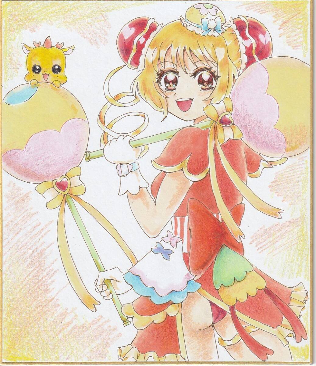 Ilustración dibujada a mano [Delicious Party Precure] Cure Yum Yum, historietas, productos de anime, ilustración dibujada a mano