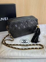 美品★ CHANEL シャネル マトラッセ ココマーク フリンジ チェーン ミニ ショルダー バッグ_画像4