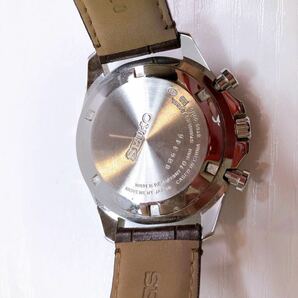 111【中古】SEIKO セイコー スピリット クロノグラフ メンズ腕時計 クォーツ レザーベルト 文字盤グリーン 8T63-00D0 動作未確認 現状品の画像9