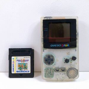 107【中古】Nintendo GAMEBOY COLOR 本体 CGB-001 クリア ニンテンドー ゲームボーイ カラー 動作確認済み ドラクエソフトセット 現状品