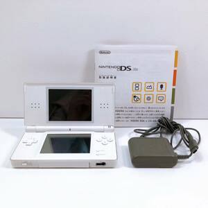 198【中古】Nintendo DS Lite 本体 USG-001 クリスタルホワイト ニンテンドー DSライト タッチペン 説明書 充電器付き 動作確認済み 現状品