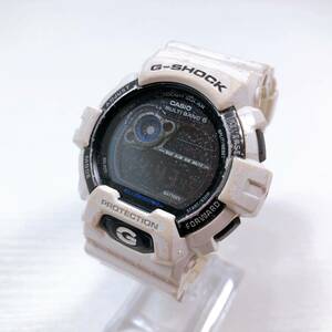 148【中古】CASIO G-SHOCK メンズ腕時計 クォーツ式 ホワイト 文字盤ブラック GW-8900A カシオ Gショック デジタル 動作確認済み 現状品