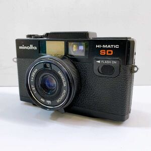 185【中古】Minolta ミノルタ HI-MATIC SD コンパクト フィルムカメラ ブラック 1:2.7 f=38mm レトロ アンティーク 動作未確認 現状品