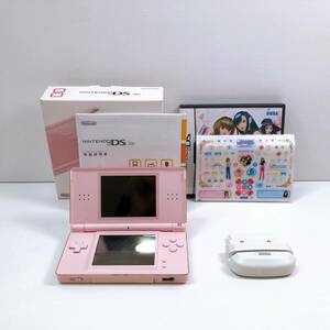 126【中古】Nintendo DS Lite 本体 USG-001 ノーブルピンク ニンテンドーDS ライト 充電器なし 動作未確認 / DSソフトセット 現状品