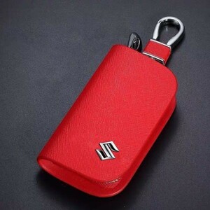  free shipping Suzuki for key case red new model high feeling of quality leather smart key case kalabina attaching leather manner business present optimum 