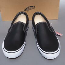 デッド!! 名作!! 新品 US 9 / 27cm VANS V98L＋ SLIP-ON DX LEA スリッポン 黒 BLACK レザー 天然皮革_画像3