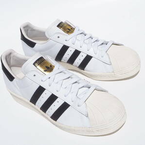 美品!! US 10 / 28cm 2019年製 限定 adidas スーパースター 80s 白ｘ黒 天然皮革レザー SUPERSTAR 80sの画像1