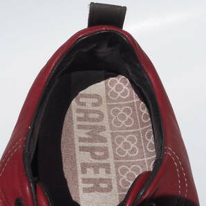 美品!! サイズ 41 / 26 CAMPER 赤レザー スニーカー カンペール スニーカーの画像8