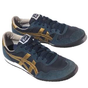  редкость!! US 6 / 24,5cm ограничение!!onitsuka Tiger SERRANO погреб no темно-синий x золотой Onitsuka Tiger