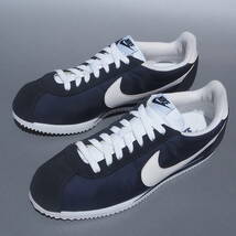 超美品!! レア 16年製 US 11 /28cm NIKE WMNS CORTEZ NYLON コルテッツ ナイロン 紺ｘ白 ナイロンコルテッツ_画像2