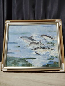  Japanese paper .... aluminium picture frame 10faru frame picture dolphin. . frame landscape painting interior sea oil painting oil painting .