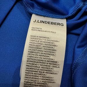 4658】新品【J.LINDEBERG / J.リンドバーグ M ストレッチポロシャツ ブリッジロゴ ４wayストレッチゴルフウエア】ブルーの画像7