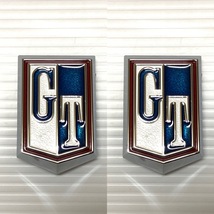★お得な2個セット！ ハコスカ 2ドア用 フロント フェンダー エンブレム GT 青 / サイド ブルー 後期 4ドア GTX GTR GT-R GC10 KGC10 47年_画像2