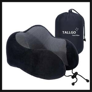 【開封のみ】TALLGO ★旅行用枕 最高の低反発素材 首枕 頭部サポートソフト枕 睡眠休息 飛行機 車 家庭用 (ブラック) ブラック TP-B