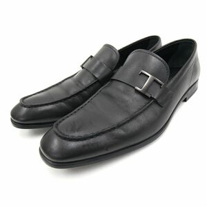  Tod's men's shoes black leather size 7 used Loafer business leather shoes black men's man gentleman 
