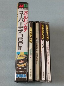 メガドライブ メガCD ソフト4点セット/セガ/ゲームアーツ/アイルトン・セナ スーパーモナコGPⅡ/自己中心派2/スイッチ/夢見館の物語